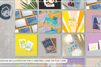 design an illustration for a greeting card or postcard