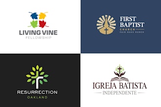 do minimalist christian church religious or ministry logo
