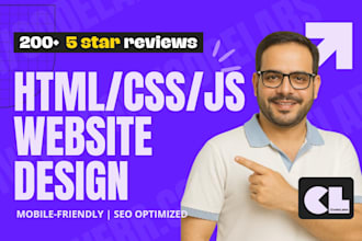 design a custom website on HTML, CSS and javascript