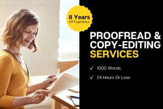 proofread, edit and rewrite your document, article or book