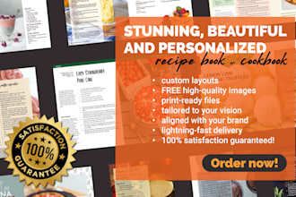 design a personalized cookbook or recipe book, for printing and as a perfect PDF