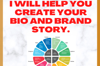help you create your bio and brand story