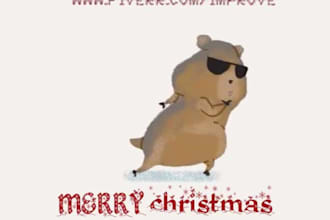 create a video of Hamster dancing on gangnam style song displaying your message