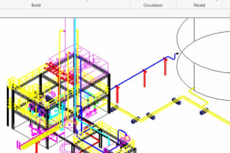design,pumping station, piping, electrical  in autocad or revit mep