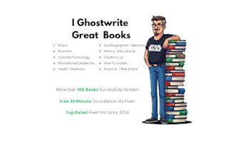ghostwrite a book or ebook of any length for you