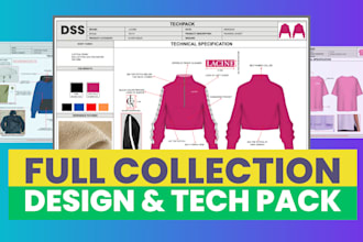 professionally design fashion cad and flat sketch