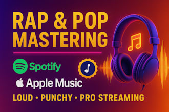 professionally master rap pop and ai songs for streaming