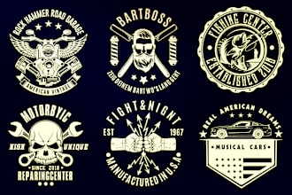 create vintage, retro and badge, business logo