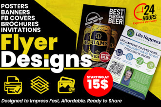 design 2 custom flyer, poster or social media post in 24h