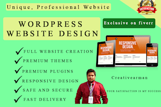 build a professional wordpress website for business or ecommerce