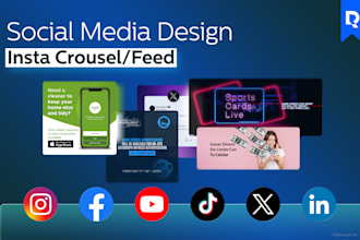 design complete social media posts headers, covers, banners