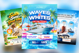 do cruise, travel, tour, summer, beach, pool party flyer