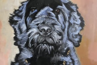 paint your dog or cat with real oil on canvas