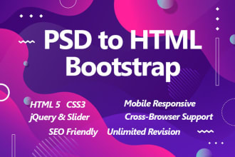 convert psd to html responsive bootstrap 5