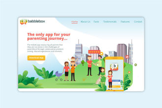 design PSD website landing page