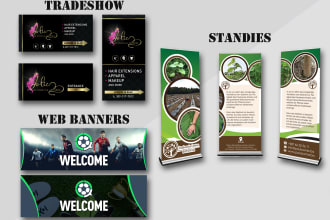 design banner, standee, tablecover and backdrop booth banner