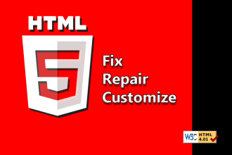 bug fix and repair HTML css php on your website