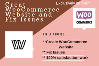 create woocommerce wordpress website,fix bug within 24hrs