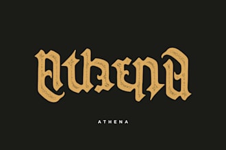 do unique blackletter ambigram for you