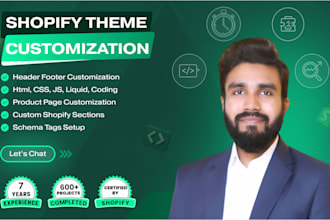 do shopify customization and fix shopify bugs