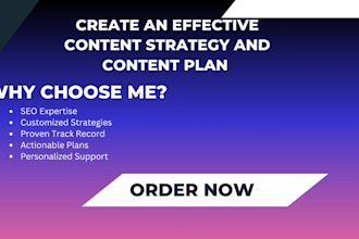 create an effective content strategy and content plan for SEO blog