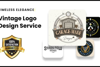 create gorgeous hand drawn artwork to create antique logo