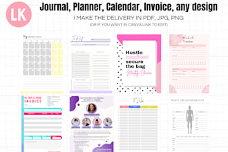 design any journal, planner, invoice in pdf file