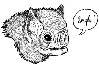 draw monochrome lineart animal icon with unique quote