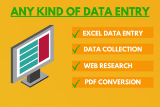 do excel data entry, copy paste, web scraping or find emails
