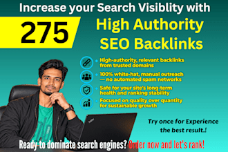 build 275 high DR authority SEO backlinks, contextual link building