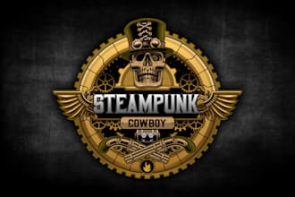 create awesome steampunk and vintage logo in 24 hrs