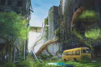 made awesome concept art like fantasy, sci fi art