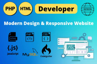 develop custom PHP web apps codeigniter laravel mysql javascript