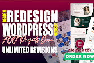 design or redesign business elementor wordpress website