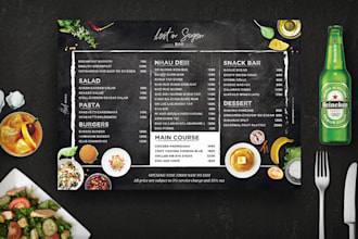 do your cafe or bar and restaurant menu look modern in 24h