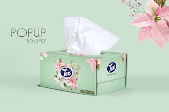 do product packaging design and box design, product label
