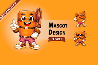 design a cute mascot character with multiple expressions