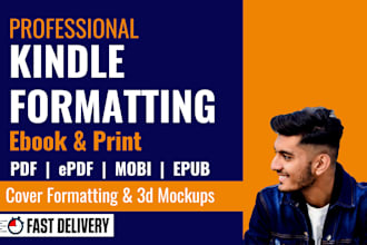 do book formatting for kindle KDP, print paperback, ebook and children books