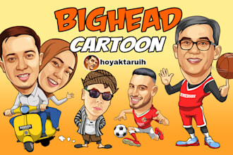make a big head cartoon
