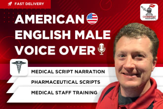 record an american male voice over for medical and pharma narratives