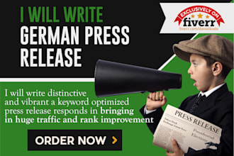 write a 250 words german press release and publish it