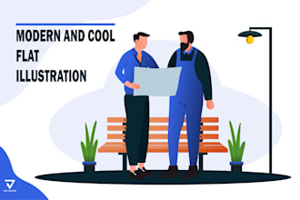 create flat illustration study case for your app or website