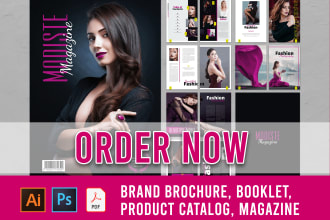 design brand brochure, booklet, product catalog, magazine
