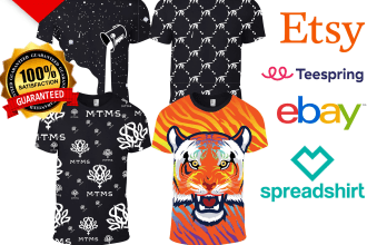 create all over print custom streetwear graphic t shirt design merch by amazon