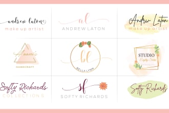 design an elegant signature logo with branding package