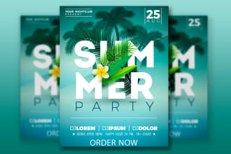 design party, club, birthday, church events flyer design