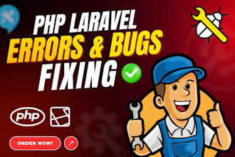 fix PHP and laravel bugs, errors, issues in 24hrs