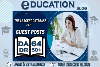 write education guest posts in the da64 blogs off page SEO