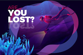 do vector illustration for landing page, saas product and animation