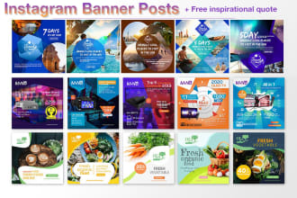 design 3 social media posts, banner ads for instagram, facebook or linkedin